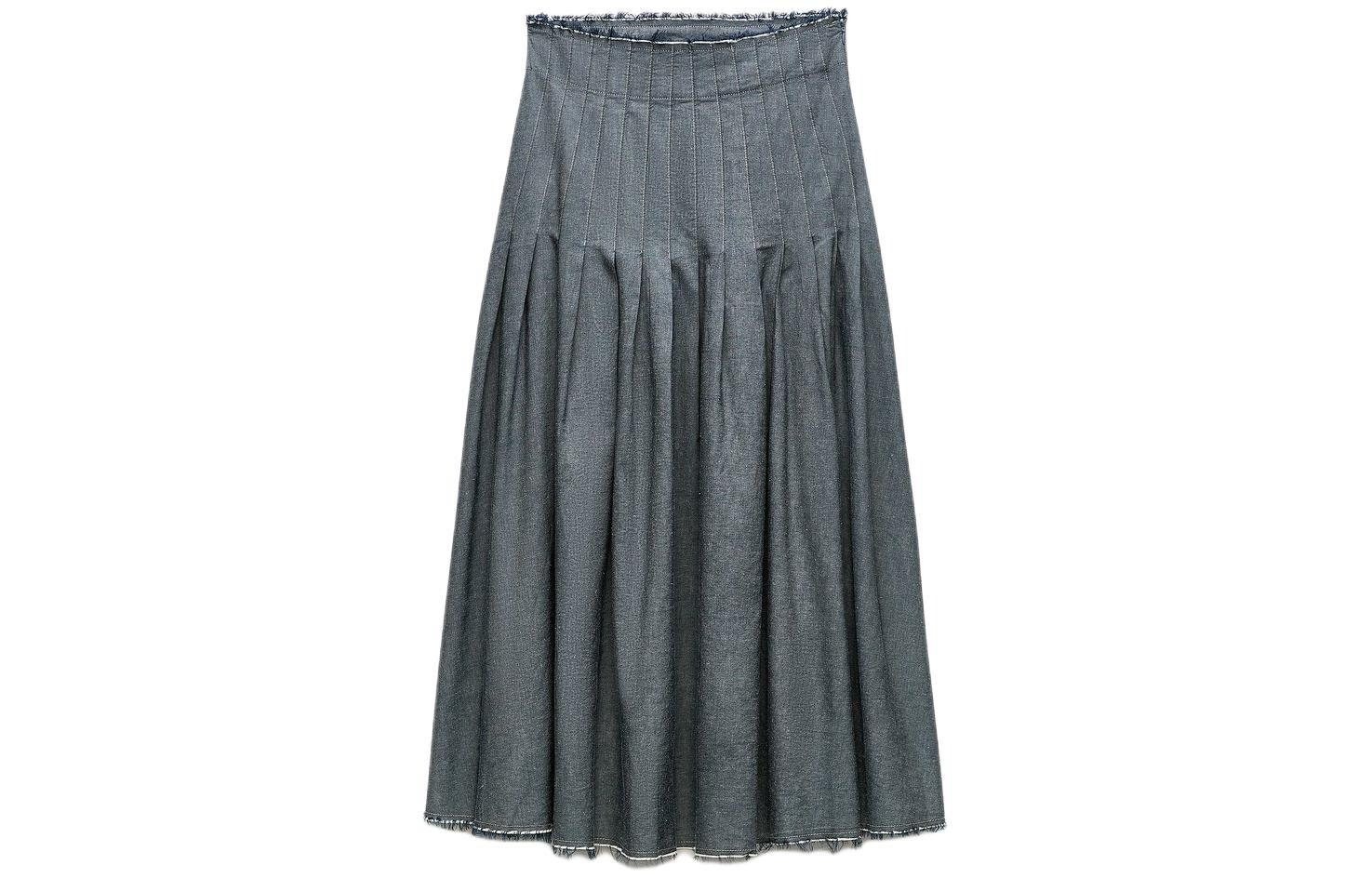 

Повседневная длинная юбка серии ZW женская синяя Zara