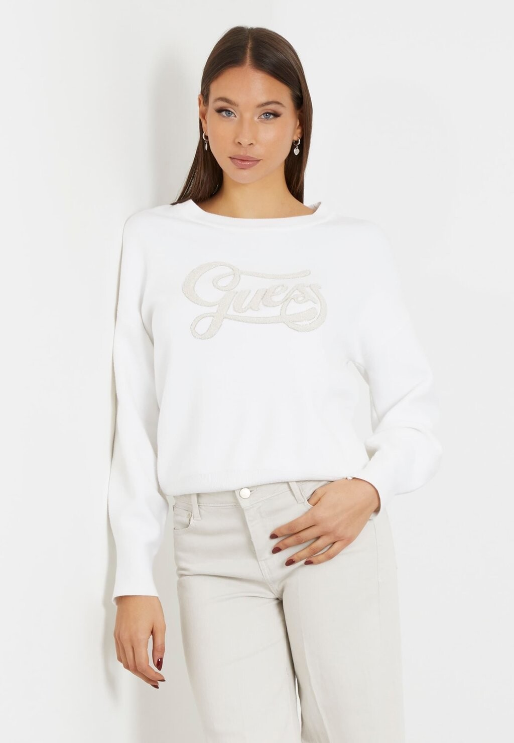 

Толстовка MIT FRONTLOGO Guess, цвет weiß