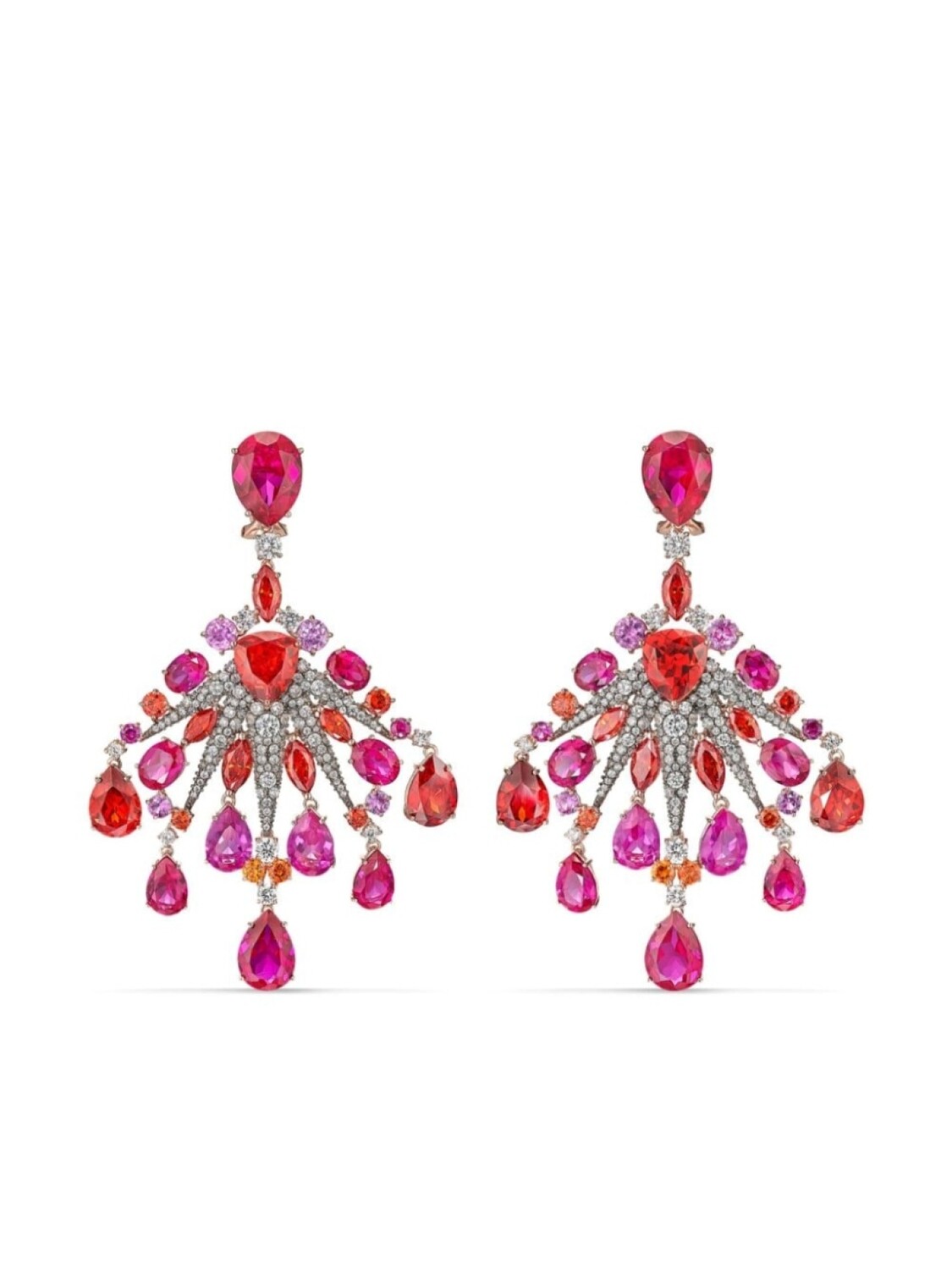 

Серьги Starburst из желтого золота с камнями Anabela Chan, красный