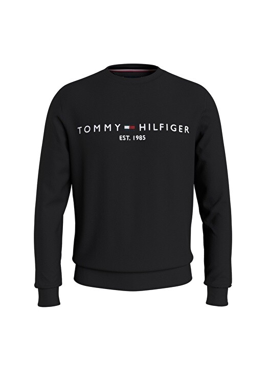 

Черная мужская толстовка с круглым вырезом Tommy Hilfiger, Черный
