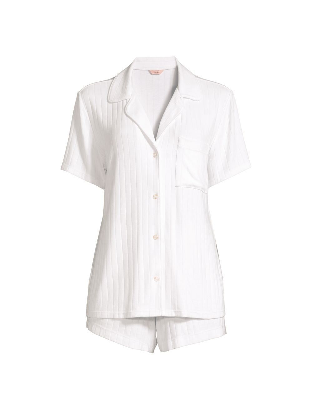 Свободная короткая пижама Gisele в рубчик Eberjey, белый цена и фото