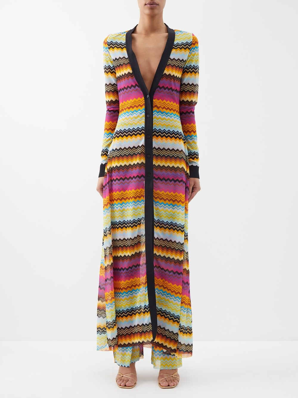 

Кардиган макси вязки зиг-заг Missoni, мультиколор