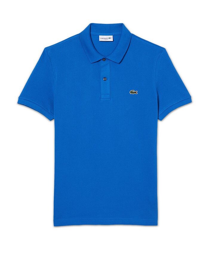 

Модная рубашка-поло из хлопкового пике узкого кроя Lacoste