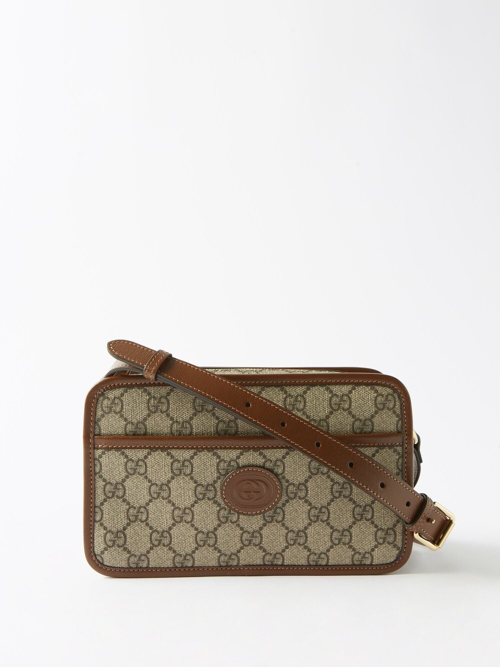 

Сумка через плечо из холщовой ткани с логотипом gg Gucci, коричневый