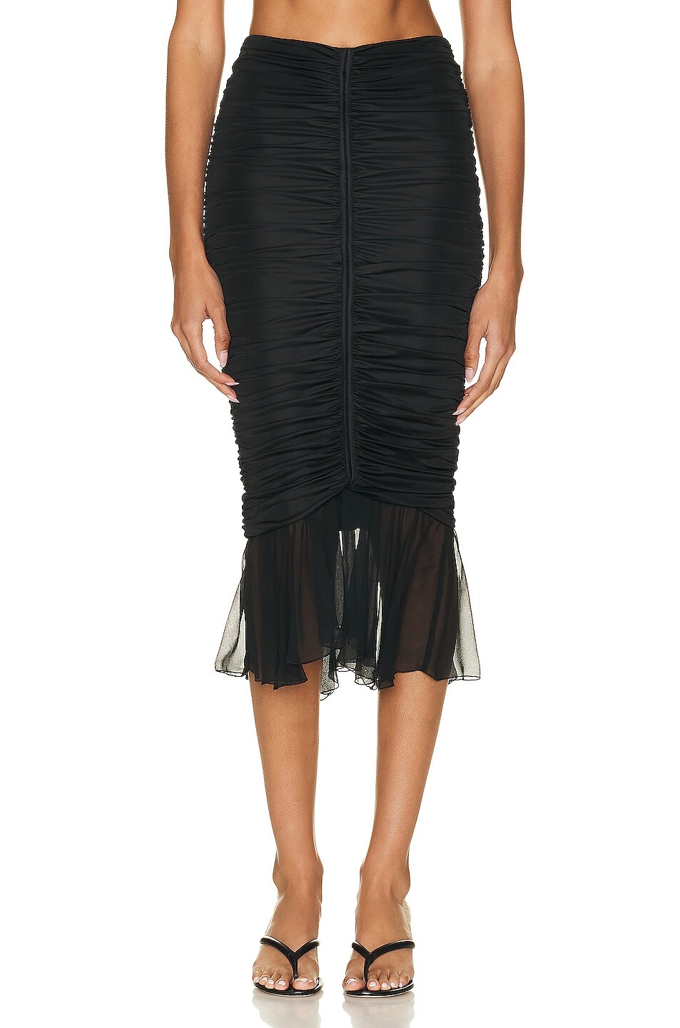 

Юбка миди Blumarine Ruched, неро