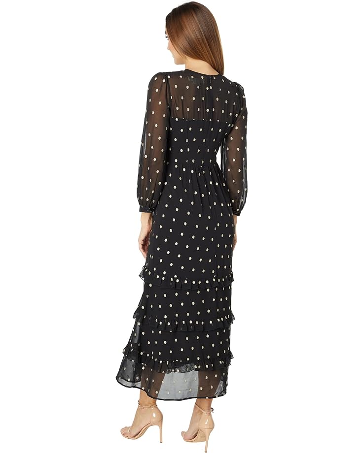 Платье Saltwater Luxe Primrose Long Sleeve Jacquard Maxi Dress, черный