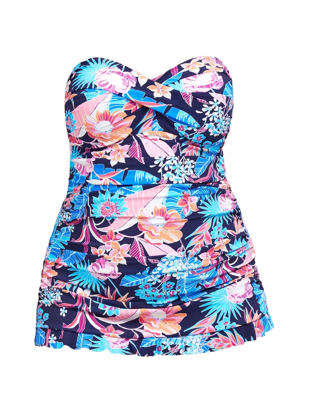 

Цельный купальник без бретелек Plus с цветочным принтом Gottex Swimwear, синий