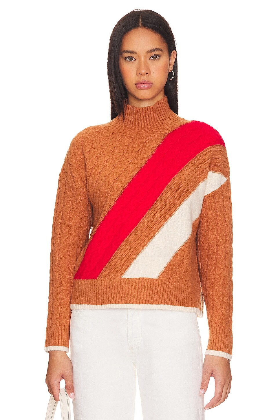

Свитер 525 Ria Color Block Cable Pullover, цвет Toasted Almond Multi