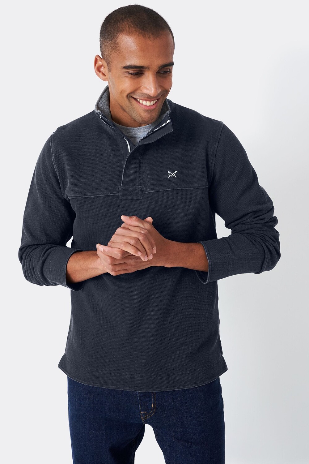 

Синий джемпер из пике Padstow Crew Clothing Company, синий