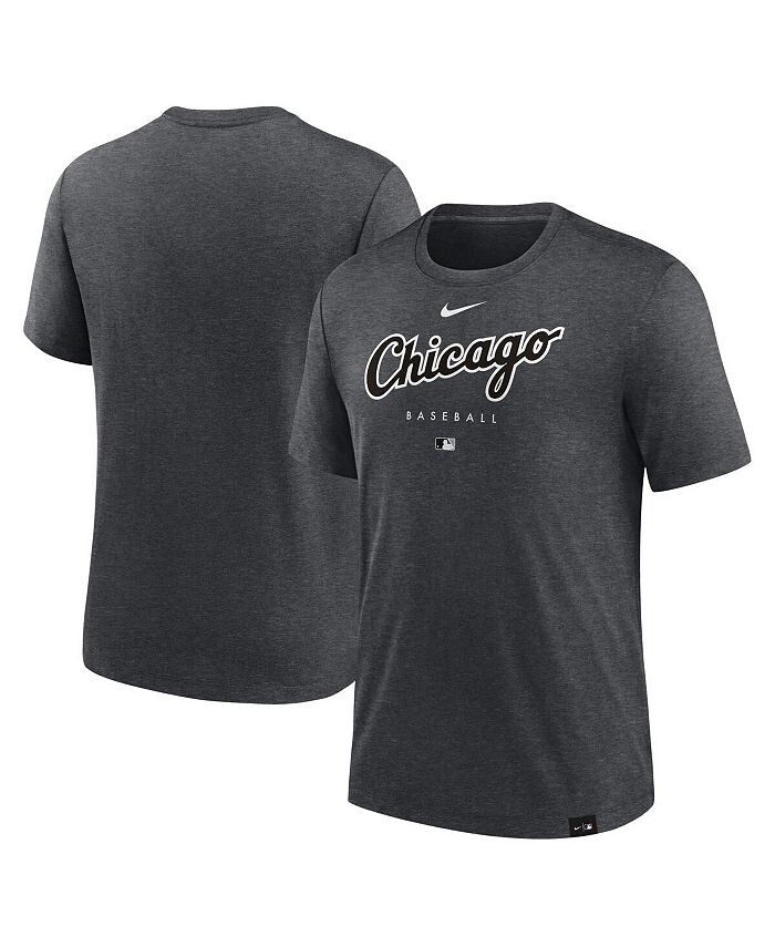 

Мужская футболка цвета Хизер угольно-серый Chicago White Sox Authentic Collection Early Work Tri-Blend Performance Nike, серый