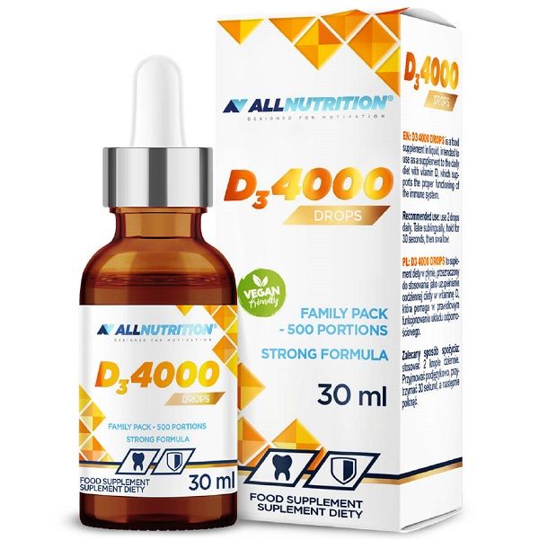 Allnutrition D3 4000 Krople жидкий витамин D3, 30 ml allnutrition melatonin forte kropleснотворное 30 ml