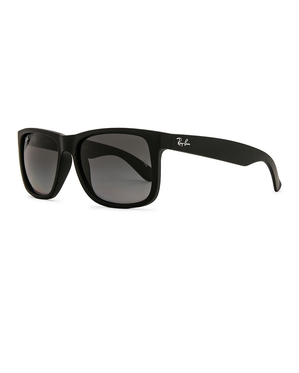 

Поляризованные солнцезащитные очки Justin 55 мм Ray-Ban, черный