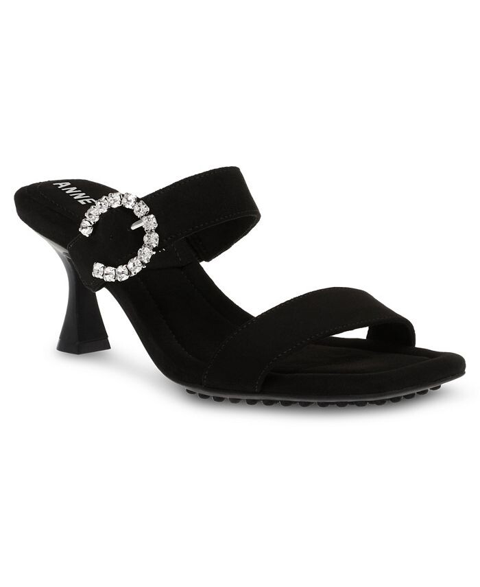

Женские классические сандалии Josie с квадратным носком Anne Klein, цвет Black Suede