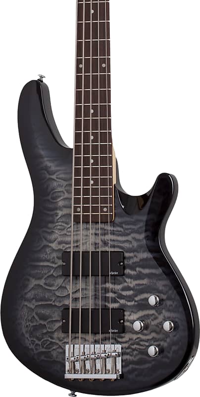 Басс гитара Schecter C-5 Plus 5-String Bass Guitar, Quilted Maple Top, Charcoal Burst