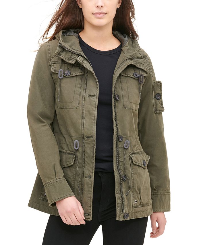 цена Женская куртка в стиле милитари с капюшоном Levi's, зеленый