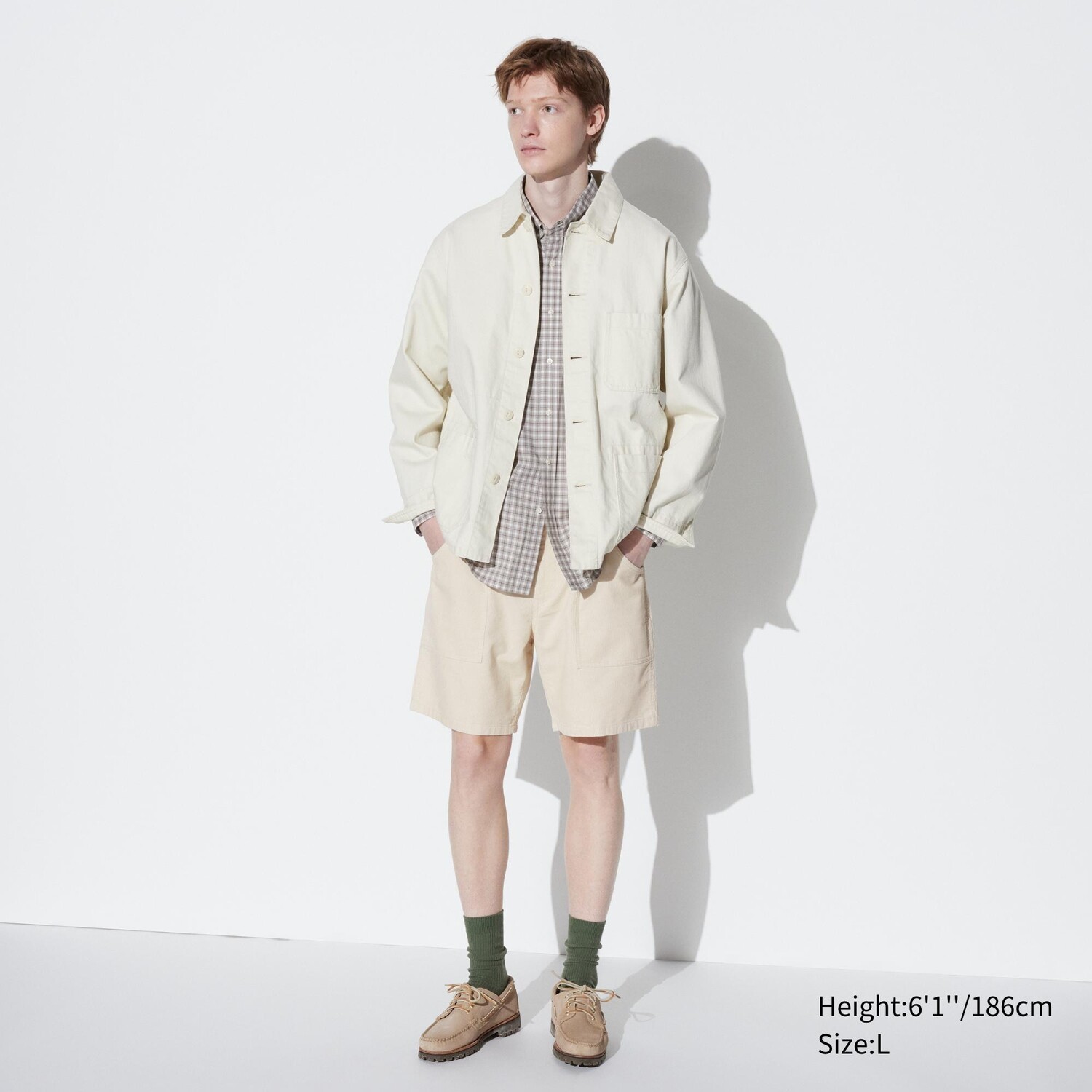 

Вельзовые шорты UNIQLO, слоновая кость