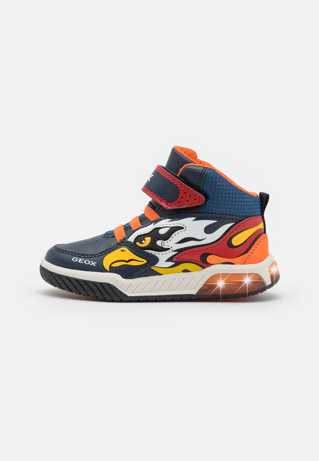 

Высокие кеды INEK LIGHT UP BOY Geox, цвет navy/orange