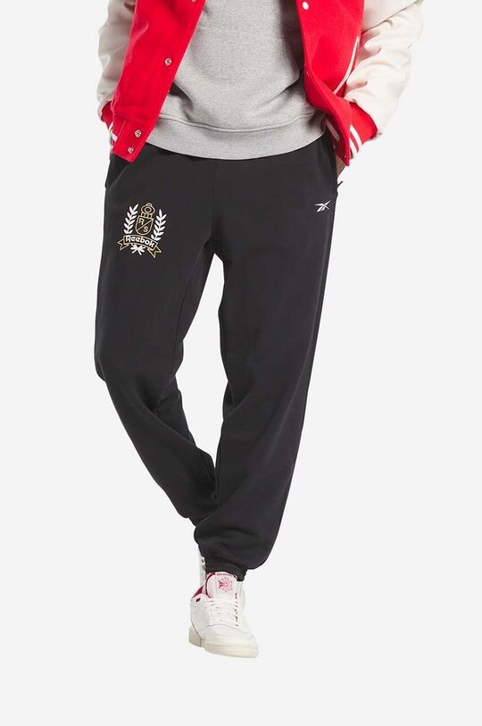 

Хлопковые спортивные брюки Res FL Pant Reebok, черный