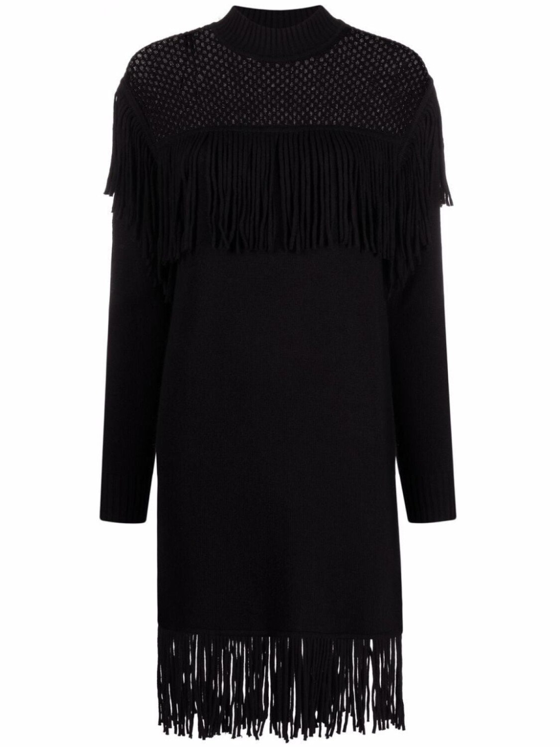 

PINKO трикотажное платье с бахромой, черный