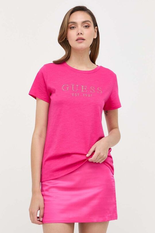 

Футболка из хлопка Guess, розовый