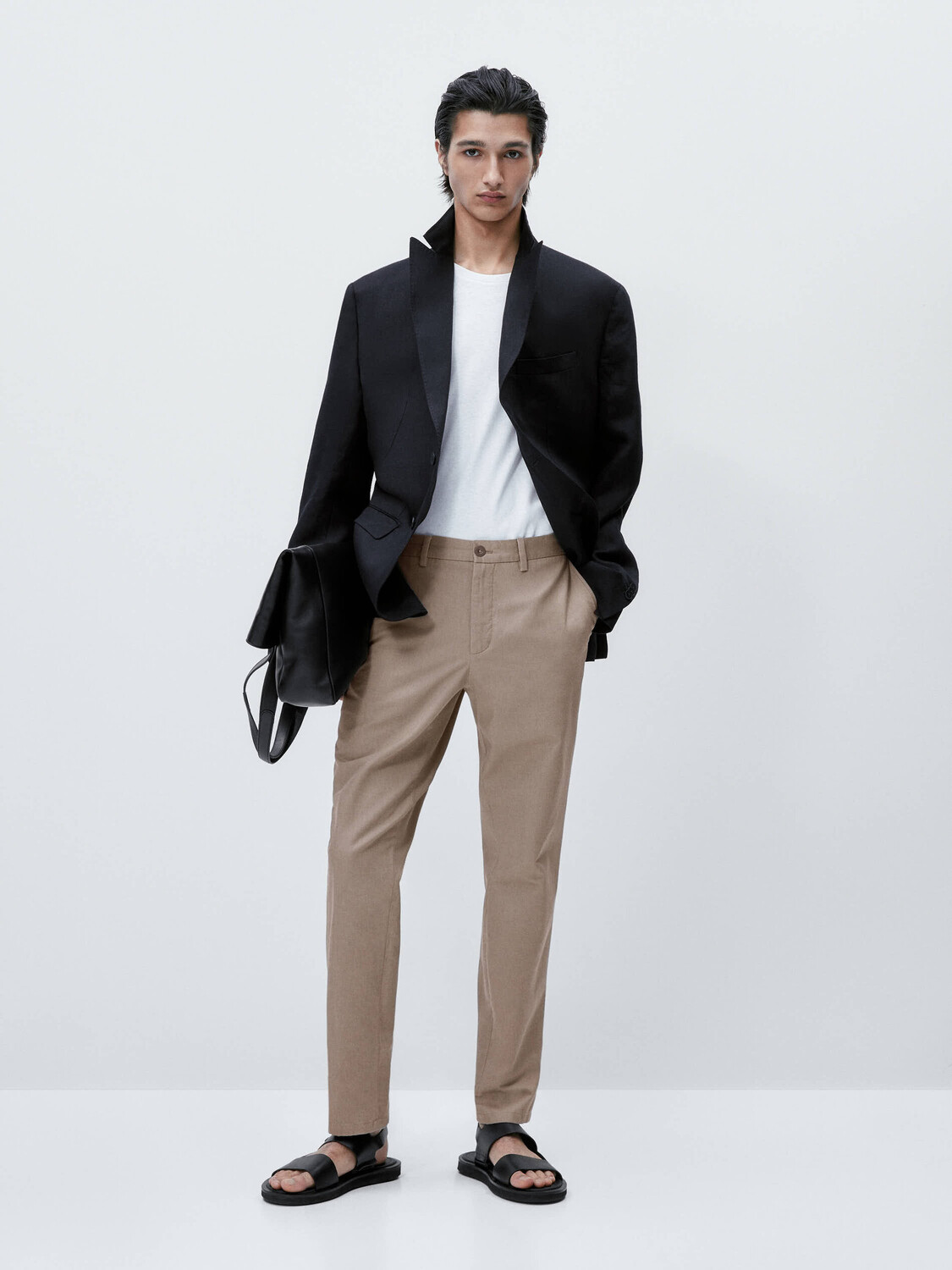 

Брюки-чиносы свободного кроя из канваса Massimo Dutti, хаки