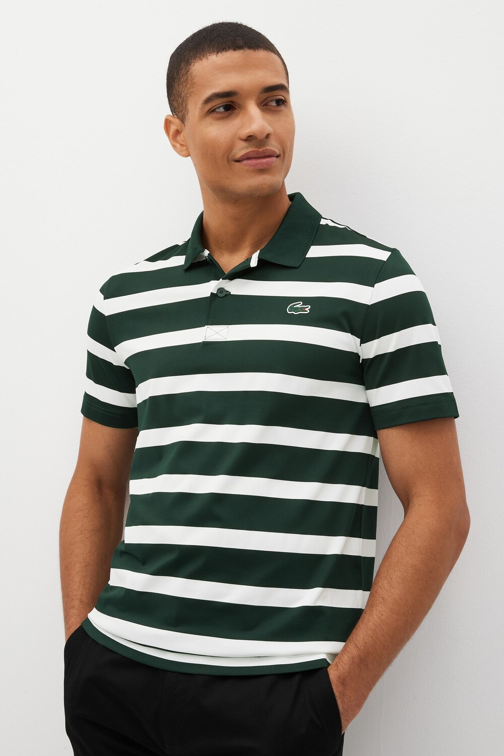 

Зеленая мужская рубашка-поло с короткими рукавами Golf Seasonals Lacoste, зеленый