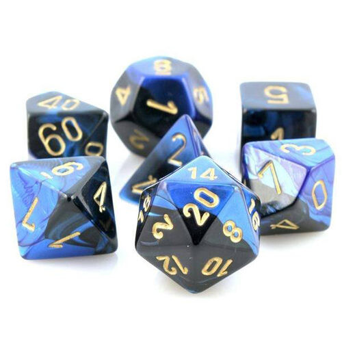 

Игровые кубики Gemini Poly 7 Set: Black-Blue/Gold Chessex