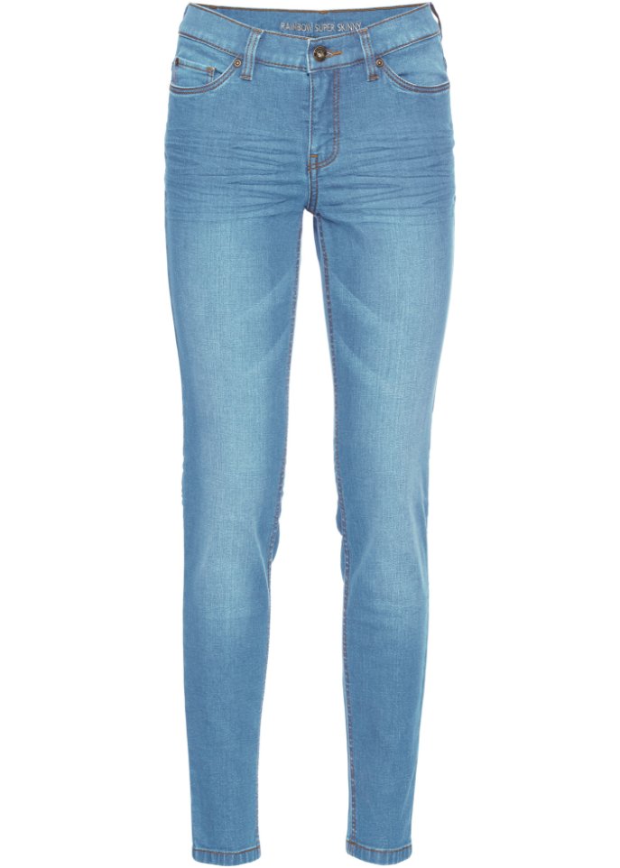 Укороченные суперузкие джинсы Rainbow, голубой суперузкие укороченные джинсы голубой