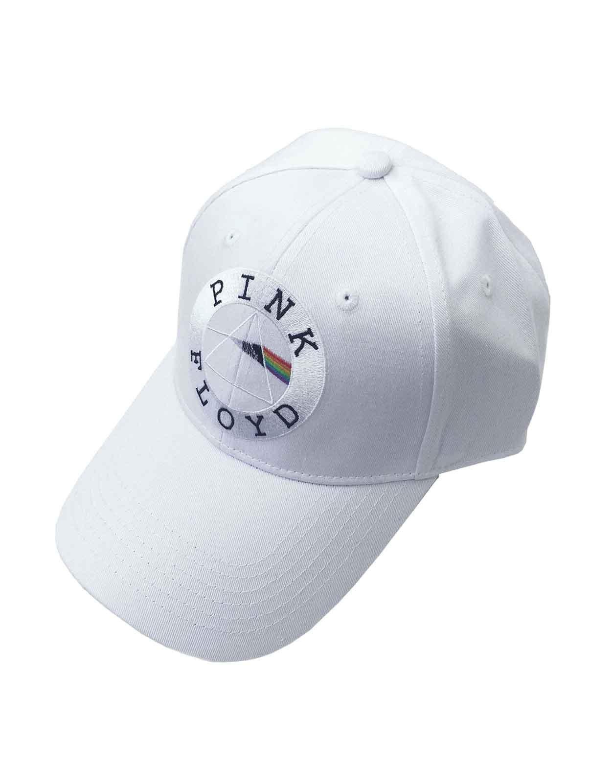 Бейсбольная кепка с круглым логотипом и ремешком на спине Pink Floyd, белый