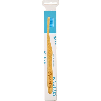 Эко-бамбуковая зубная щетка с синей щетиной, Nordics Organic Care детская зубная щетка nordics бамбуковая blue bristles 1 шт