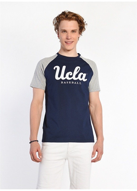 Темно-синяя мужская футболка с круглым вырезом Ucla