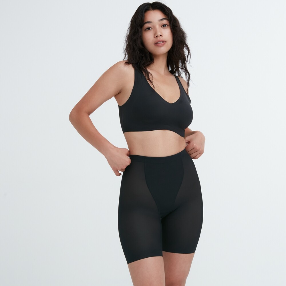 

Женские трусы Uniqlo AIRism Shaping с высокой талией, черный