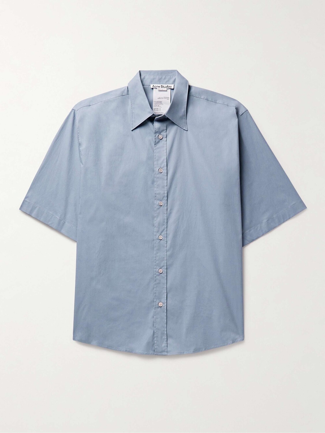

Рубашка Sandrok из хлопкового поплина оверсайз ACNE STUDIOS, синий