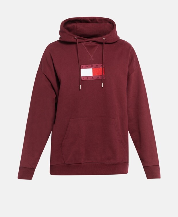 

Худи с капюшоном Tommy Jeans, темно-красный