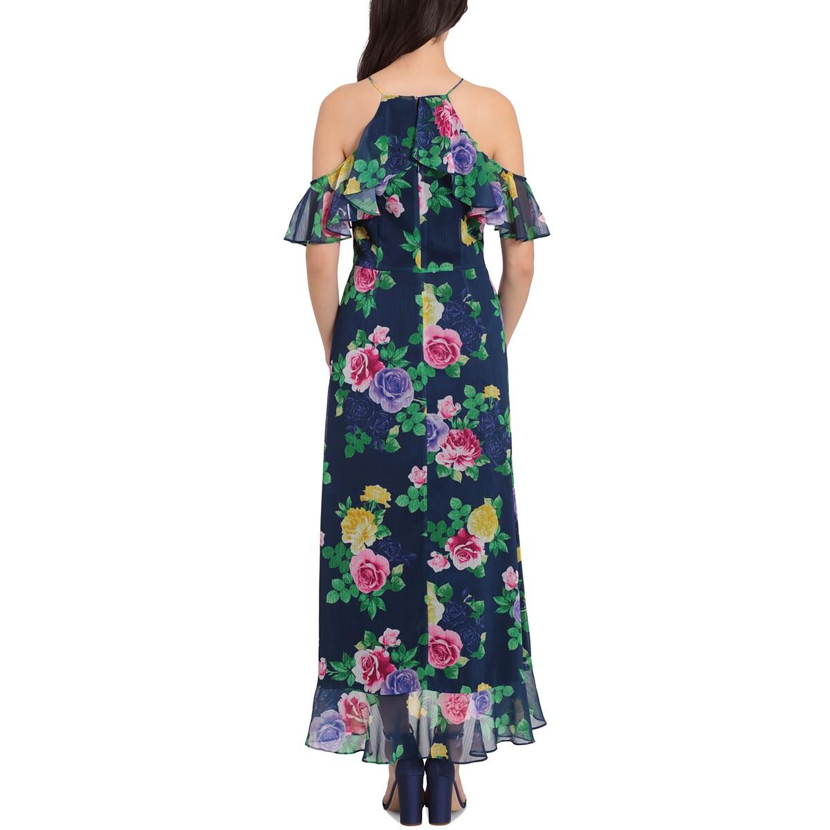 

Женское платье макси с рюшами и бретельками Petites London Times, цвет Navy/Pink