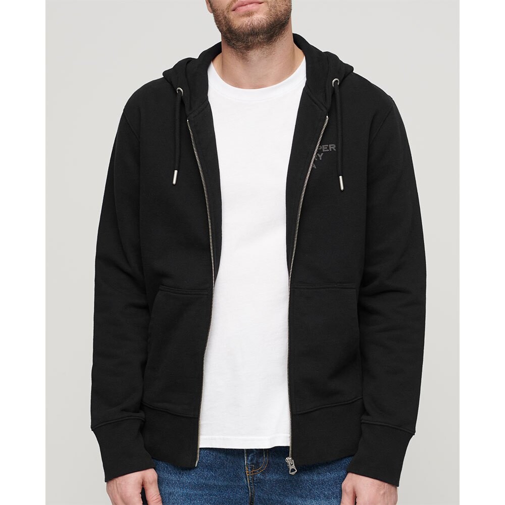 Толстовка Superdry Luxury Sport Loose Full Zip, черный