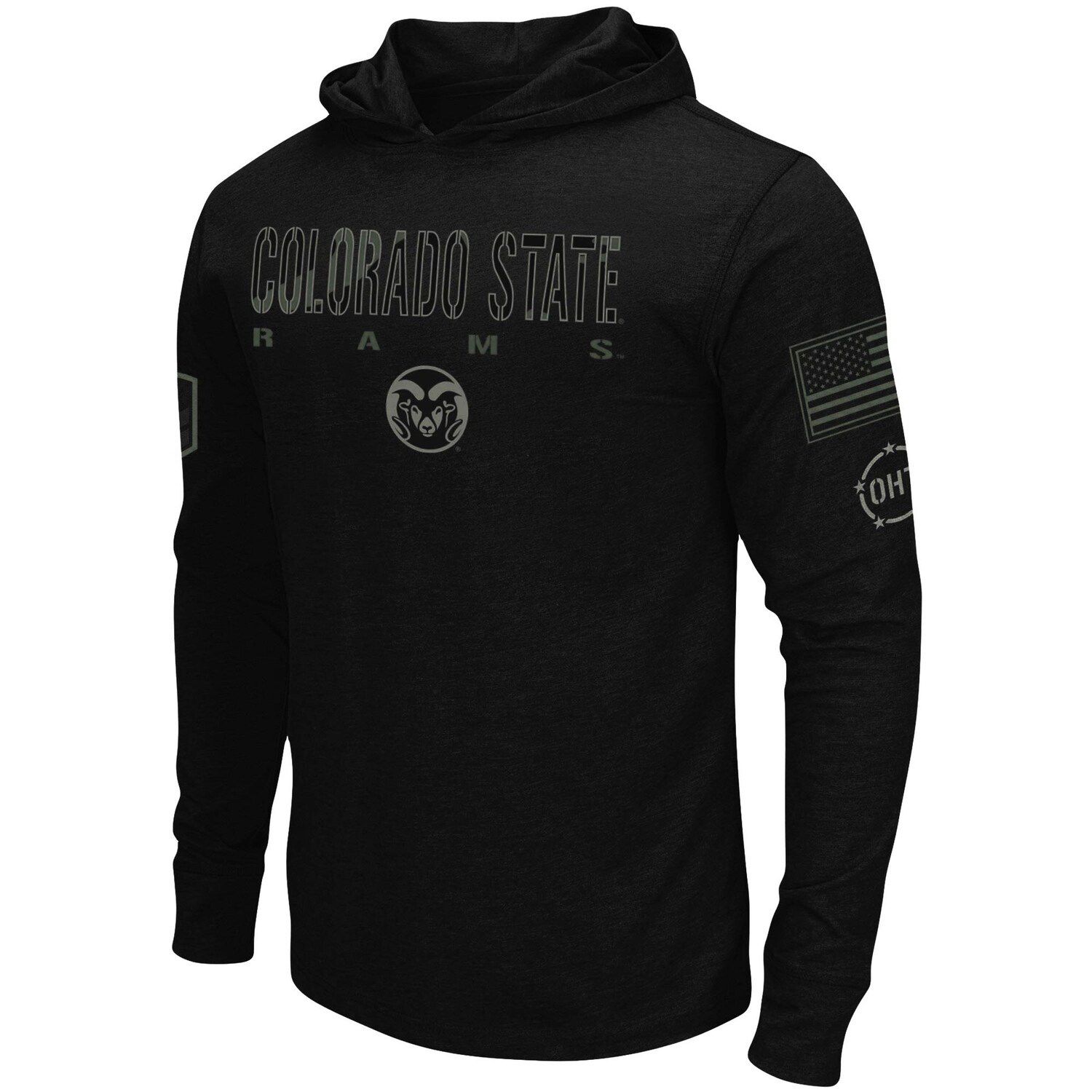 цена Мужская черная футболка с длинным рукавом и худи Colorado State Rams OHT Military Appreciation Colosseum