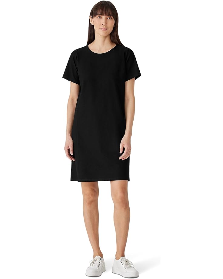 Платье Eileen Fisher Jewel Neck Knee Length, черный