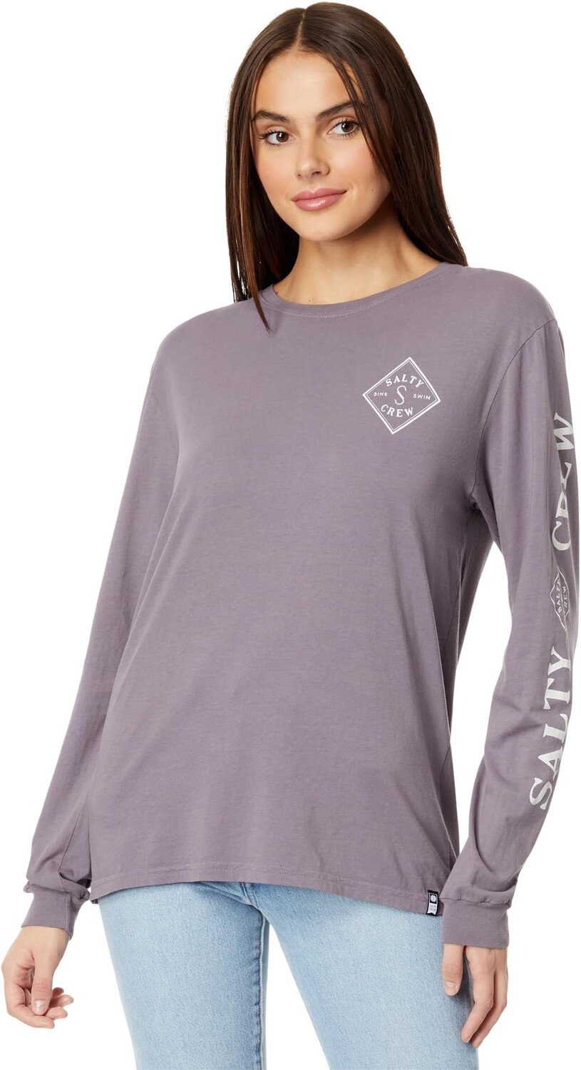 

Футболка бойфренда с длинными рукавами Tippet Salty Crew, цвет Lavender Stone