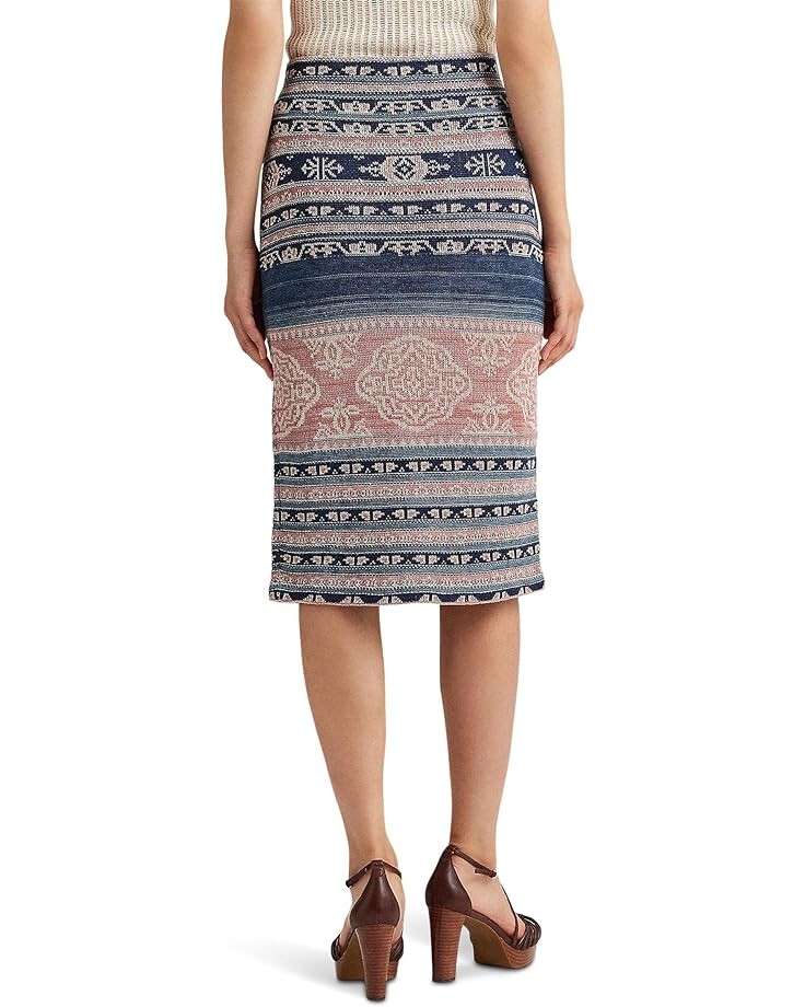 

Юбка LAUREN Ralph Lauren Geo Motif Linen-Cotton Pencil Skirt, мульти