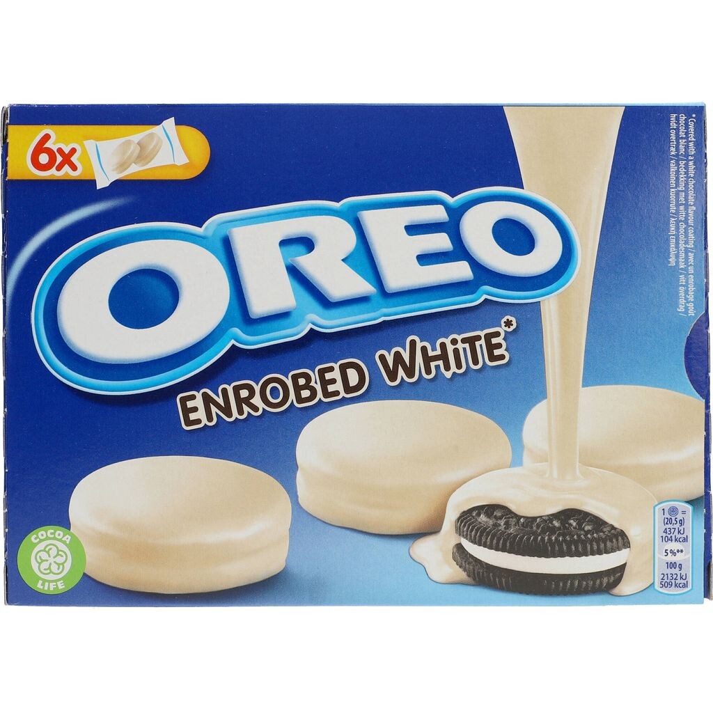

Пирожное Oreo Choc White Doppeltekse с какао, покрытое белым шоколадом, 245г Jacobs