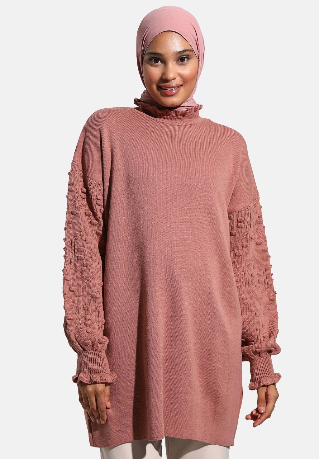 

Вязаный свитер POWDER REFKA Modanisa, цвет powder pink