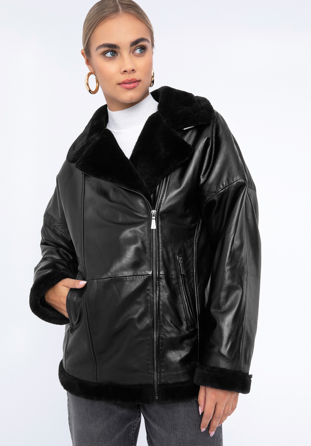 

Кожаная куртка Wittchen Natural leather jacket, черный