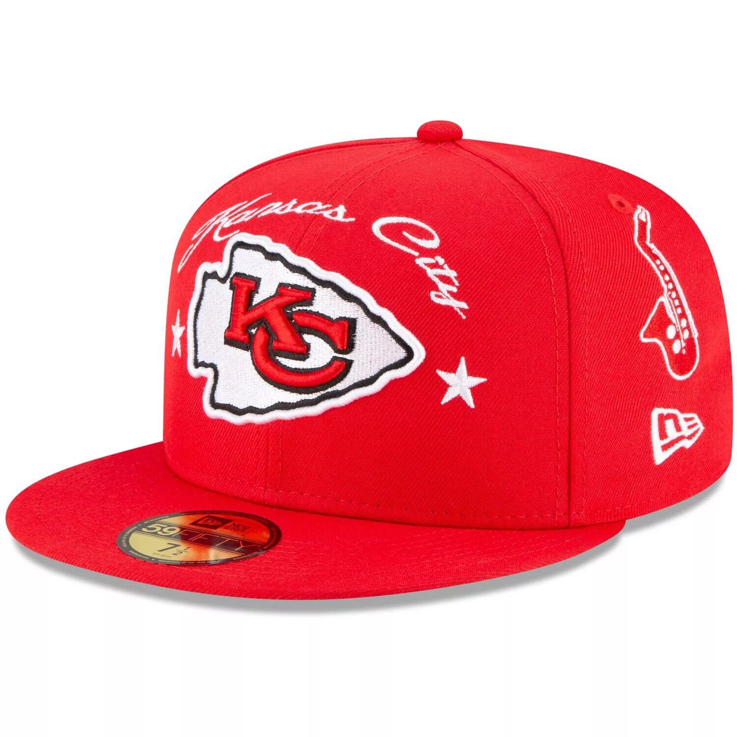 

Мужская облегающая шляпа New Era Red Kansas City Chiefs Starry 59FIFTY