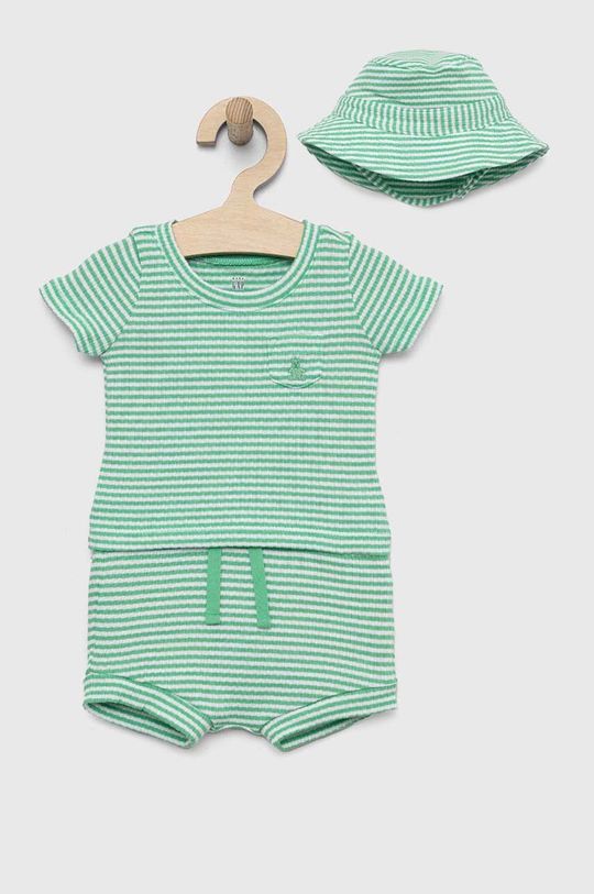 Хлопковый костюм для новорожденных Gap, зеленый