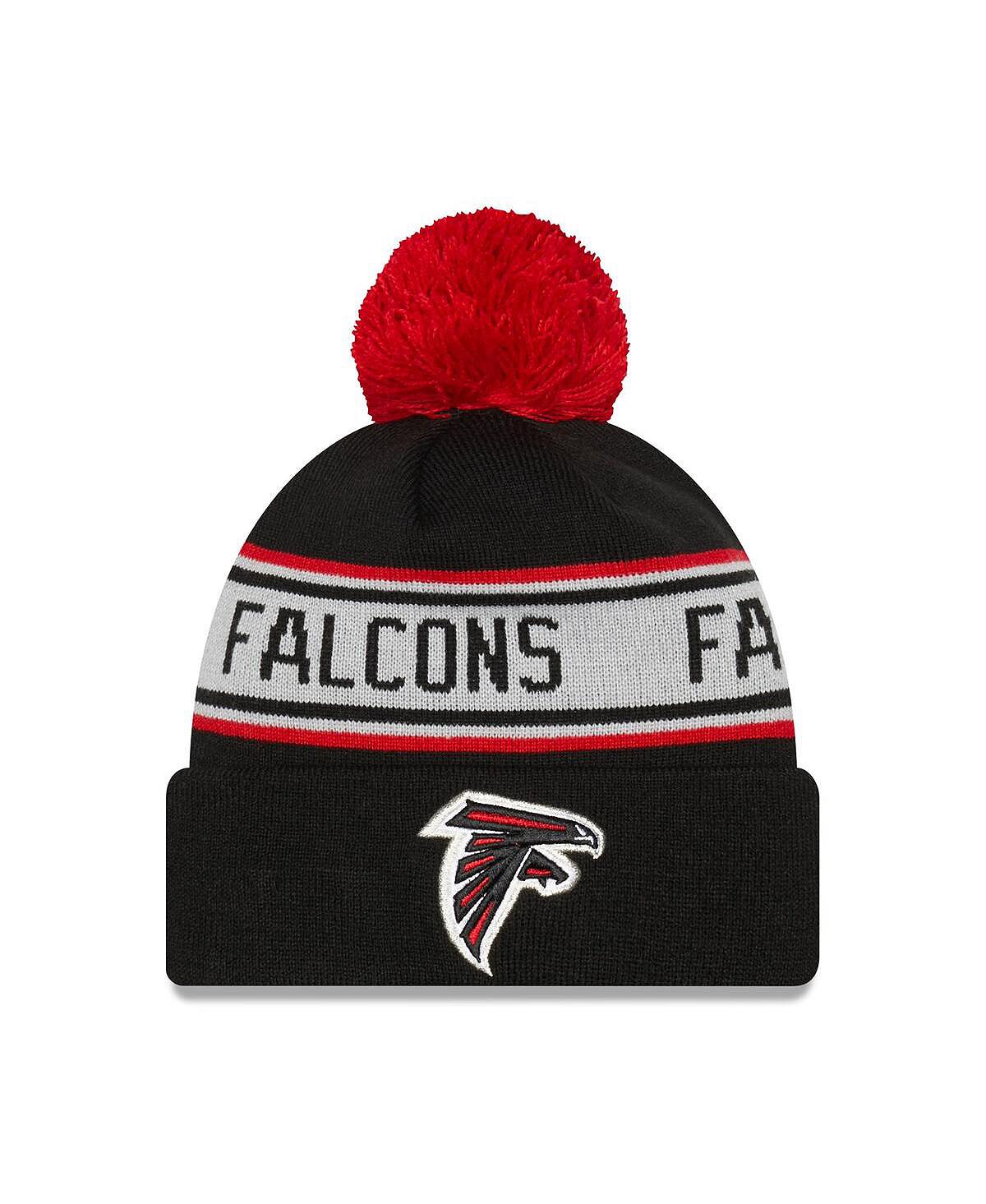 

Мужская черная вязаная шапка Atlanta Falcons с манжетами и помпоном New Era