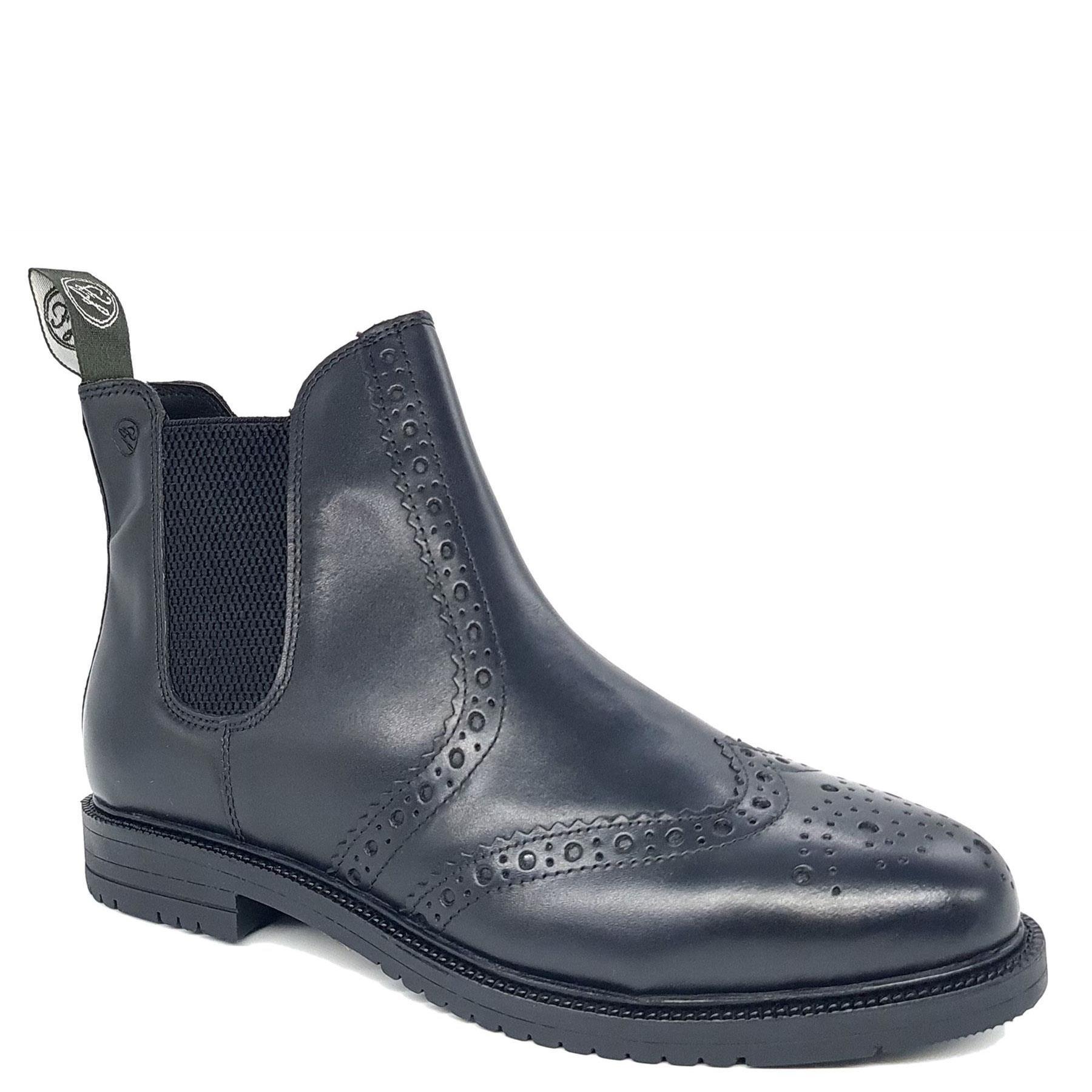 Кожаные ботинки челси с эффектом броги Peckham Frank James, черный цена и фото
