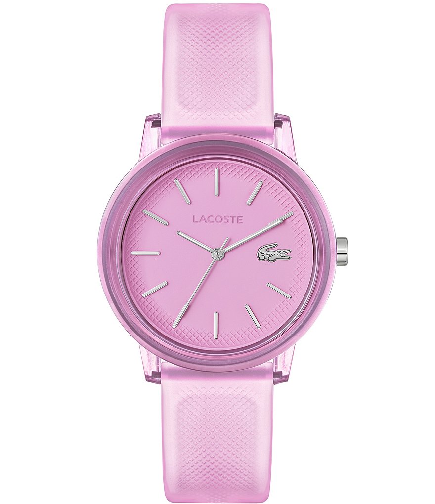 Женские аналоговые часы Lacoste 12.12 с розовым силиконовым ремешком, розовый аналоговые женские часы dai с розовым кожаным ремешком kaos tous розовый