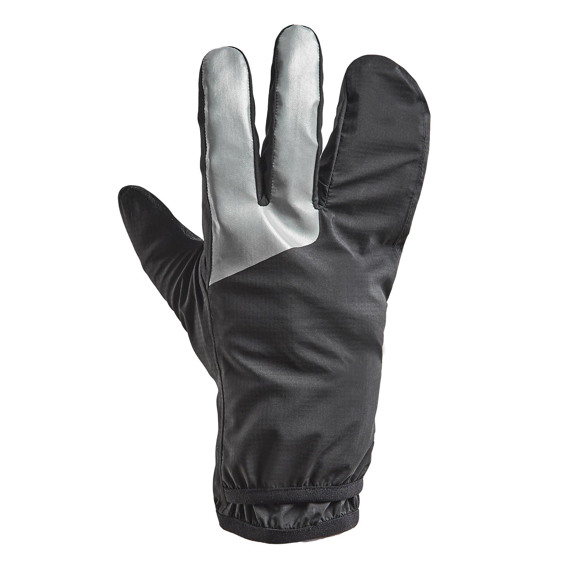 цена Компактные водонепроницаемые ветрозащитные перчатки Decathlon Triban, черный
