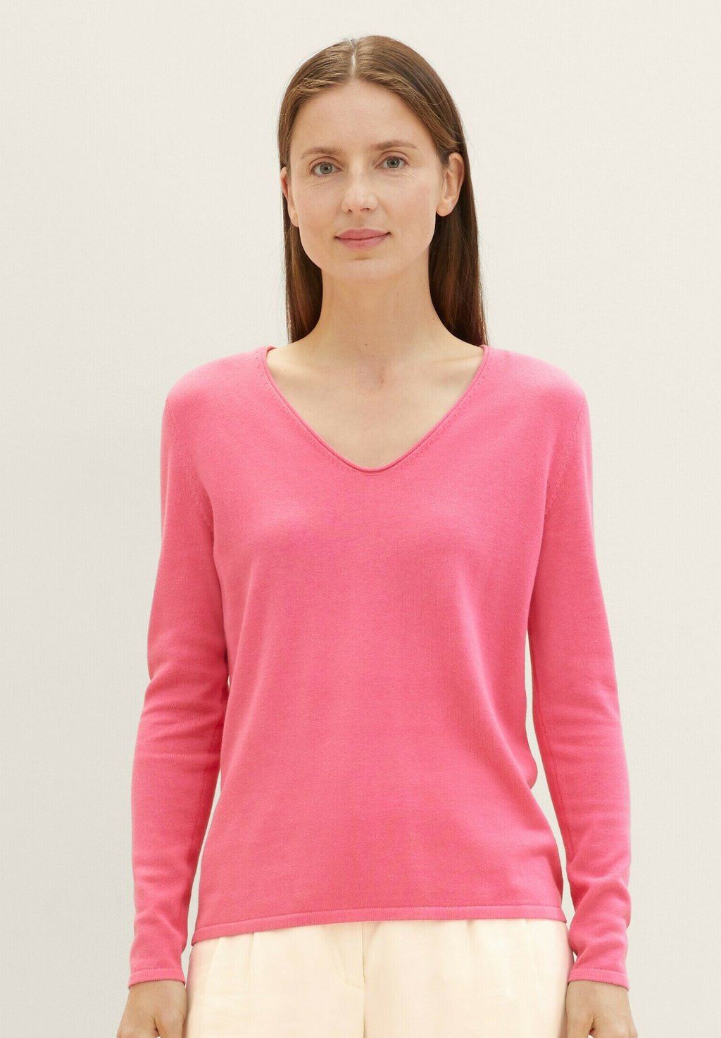 Вязаный свитер TOM TAILOR, цвет carmine pink
